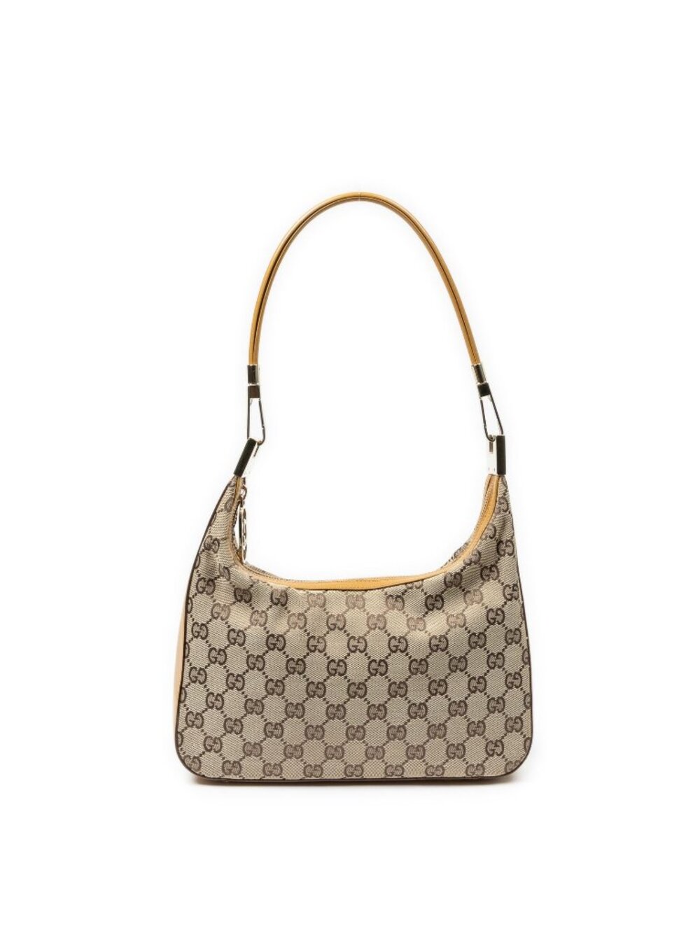Gucci Shoulder Zip Hobo Beige Tan GG Canvas